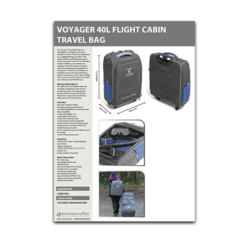 40L Voyager Cabin Bag Datasheet